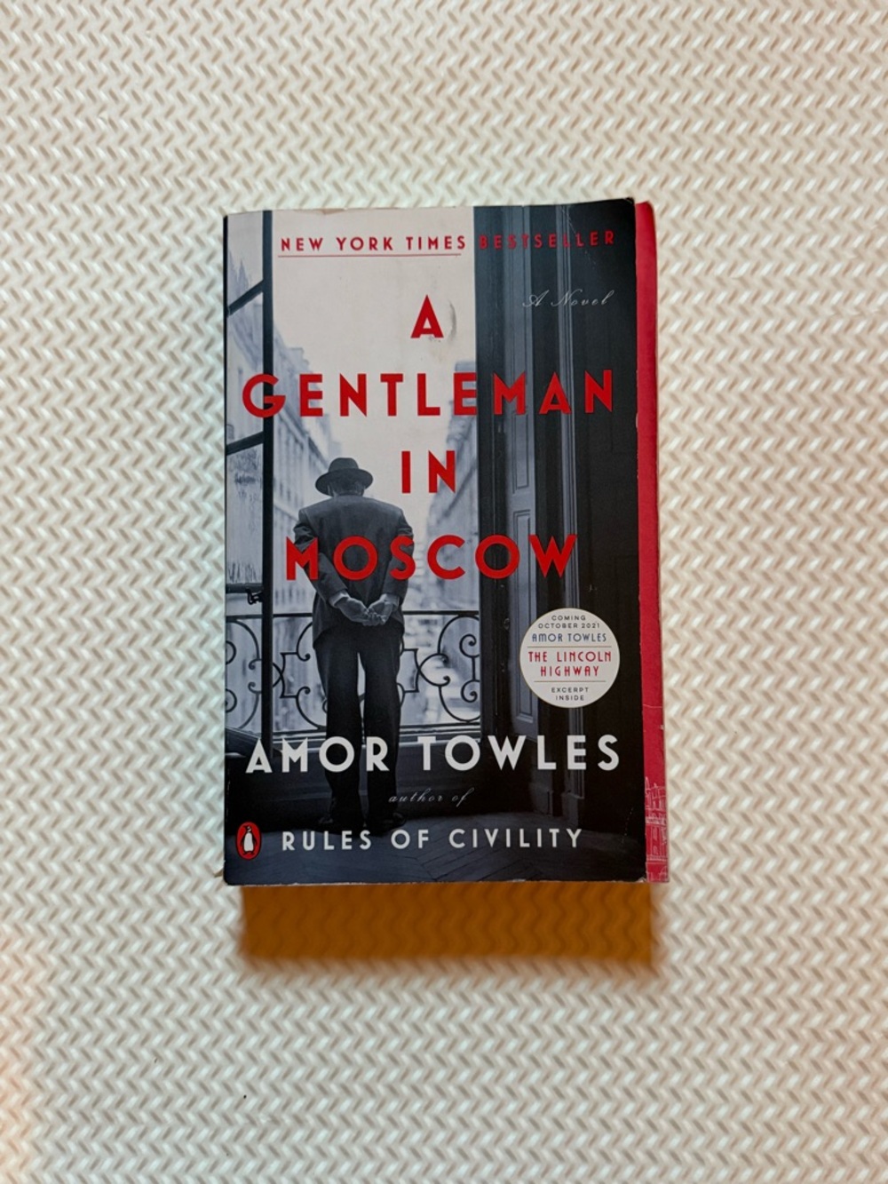 "A Gentleman in Moscow" – Black & Red Paperback